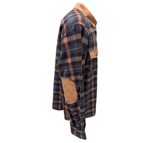 High West Distillery Flannel Shirt XXL Plaid Suede Collar Elbow Patches Whiskey - Picture 5 of 6